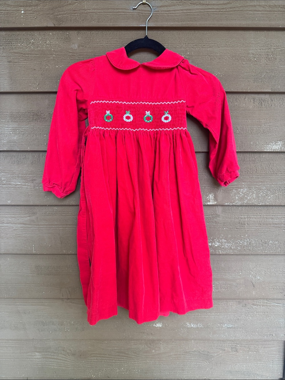 Rare Editions Red Smocked Corduroy Holiday Dress size 6X